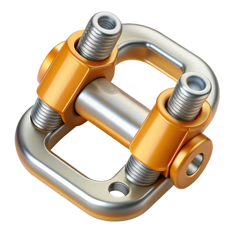 pristine ethereal baroque Metal scaffolding connector clamp, NO BACKGROUND with Transparent Background. high quality png