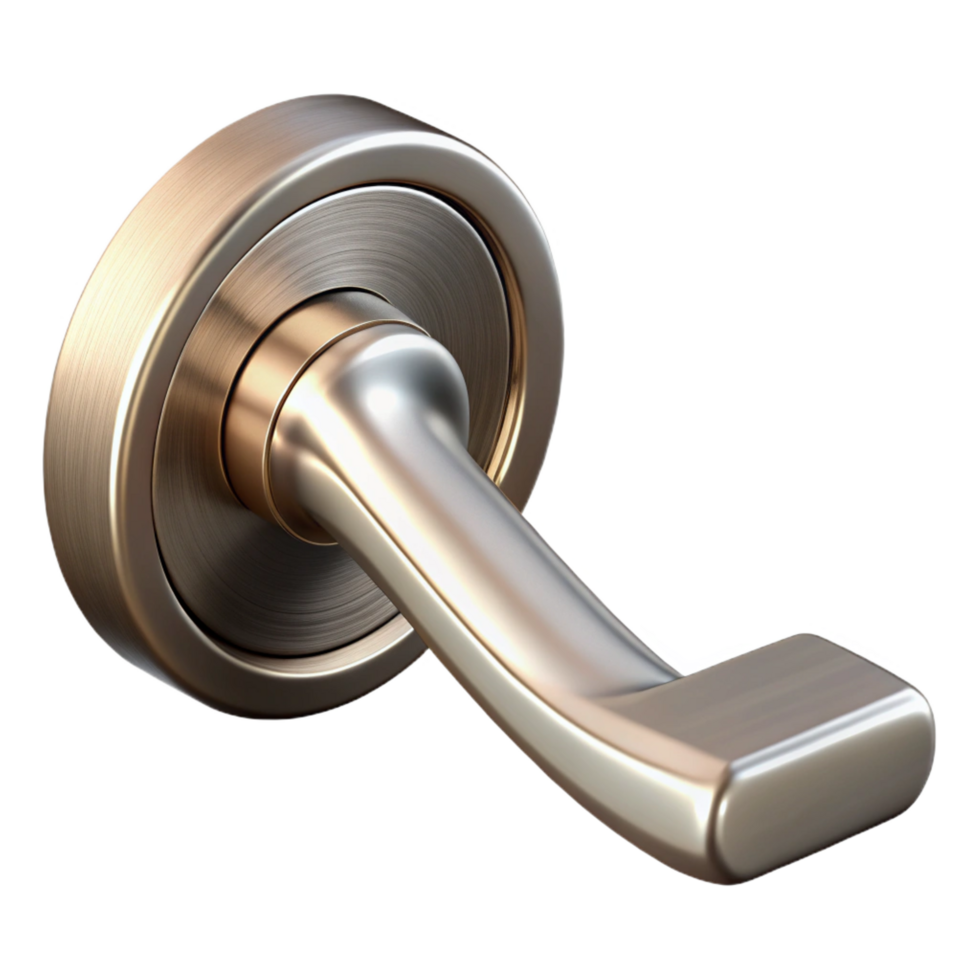 mesmerizing victorian Modern door handle, brushed nickel finish, NO BACKGROUND with Transparent Background. gallery standard png