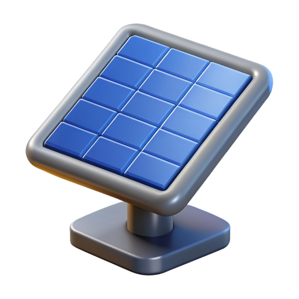 joyful striking Single solar panel, NO BACKGROUND with Transparent Background. precision png