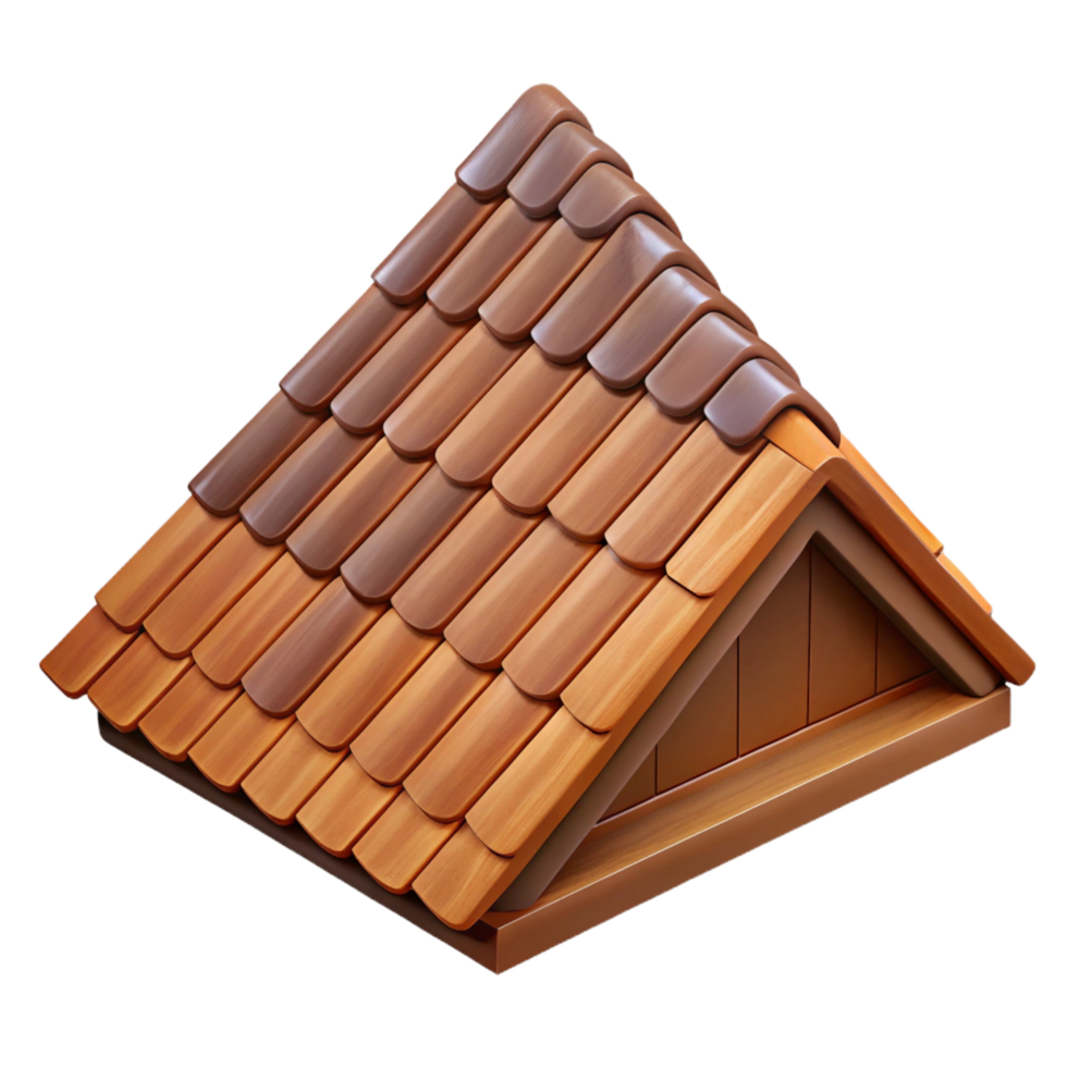 vibrant calm futuristic Wooden roof shingle, NO BACKGROUND with Transparent Background. luxury png
