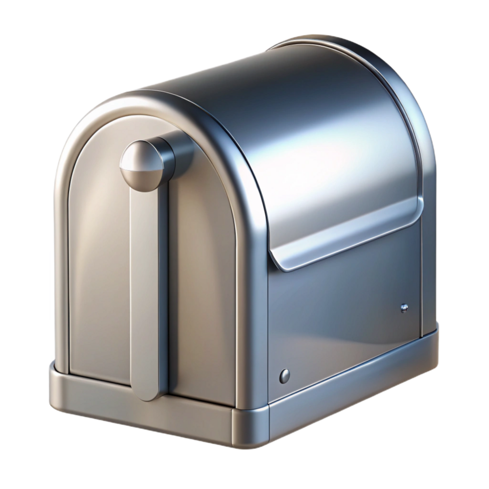 sumptuous distinctive Modern mailbox, stainless steel, NO BACKGROUND with Transparent Background. png