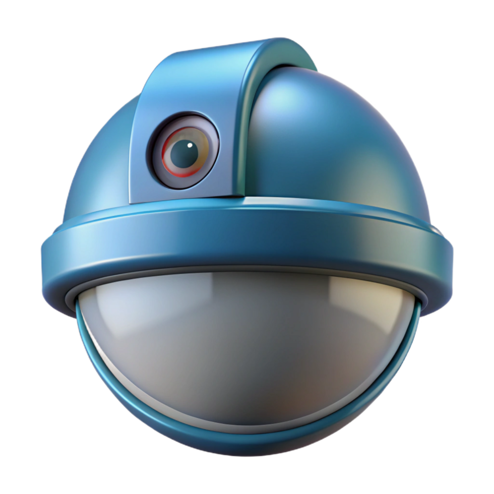 immaculate passionate abstract Security camera, dome style, NO BACKGROUND with Transparent Background. expertly shot png
