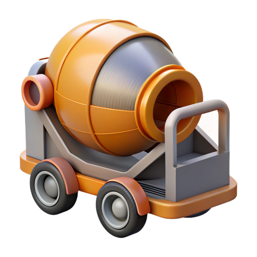 picturesque notable Concrete mixer truck drum, NO BACKGROUND with Transparent Background. png