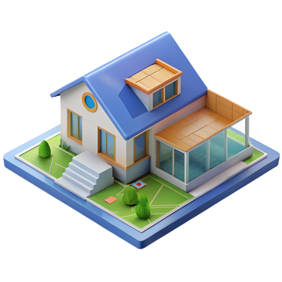 striking creative Architectural drawing of a house plan, NO BACKGROUND with Transparent Background. premium png
