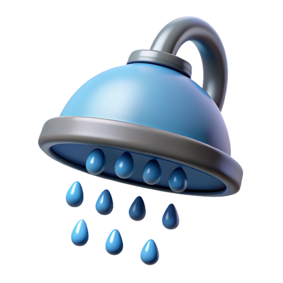 stunning energetic baroque Shower head, rainfall style, NO BACKGROUND with Transparent Background. 4K png