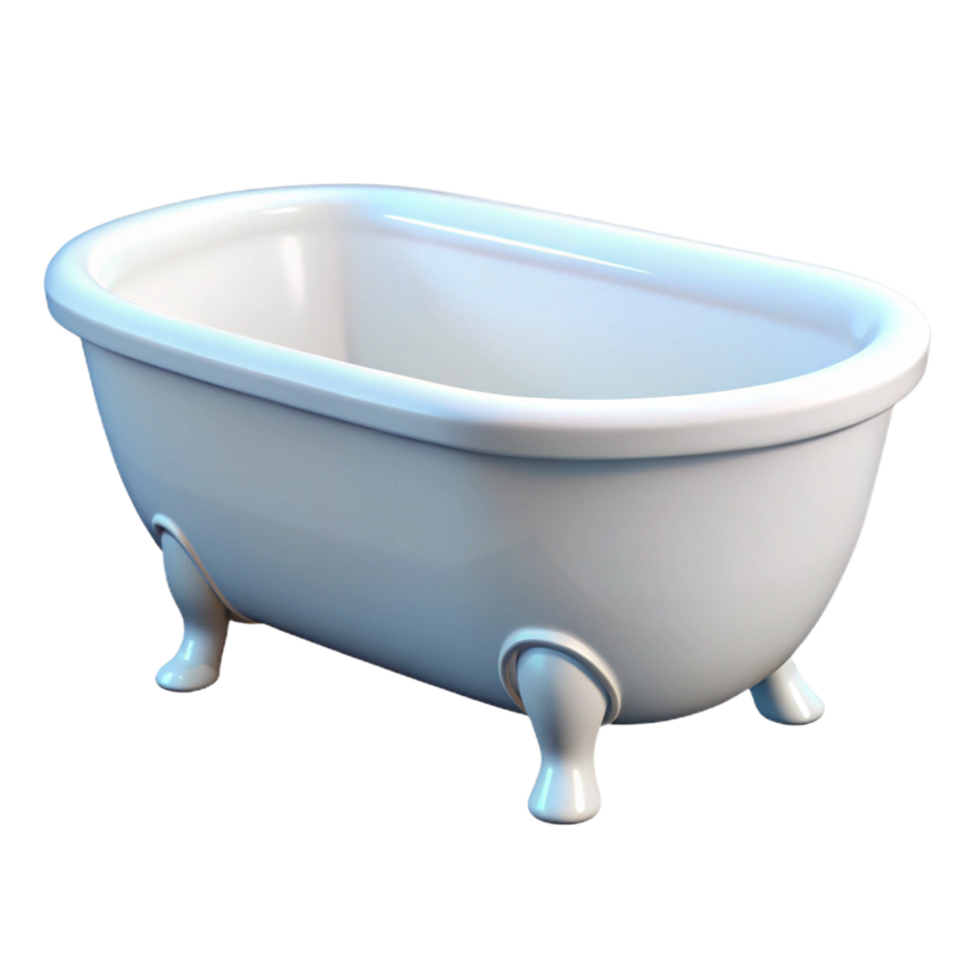 wonderful harmonious industrial Bathtub, white, freestanding, NO BACKGROUND with Transparent Background. ultra HD png