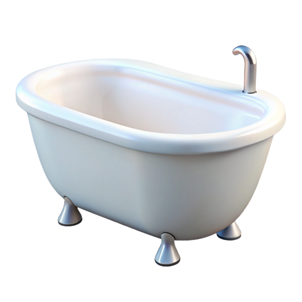 glorious energetic baroque Bathtub, white, freestanding, NO BACKGROUND with Transparent Background. ultra HD png