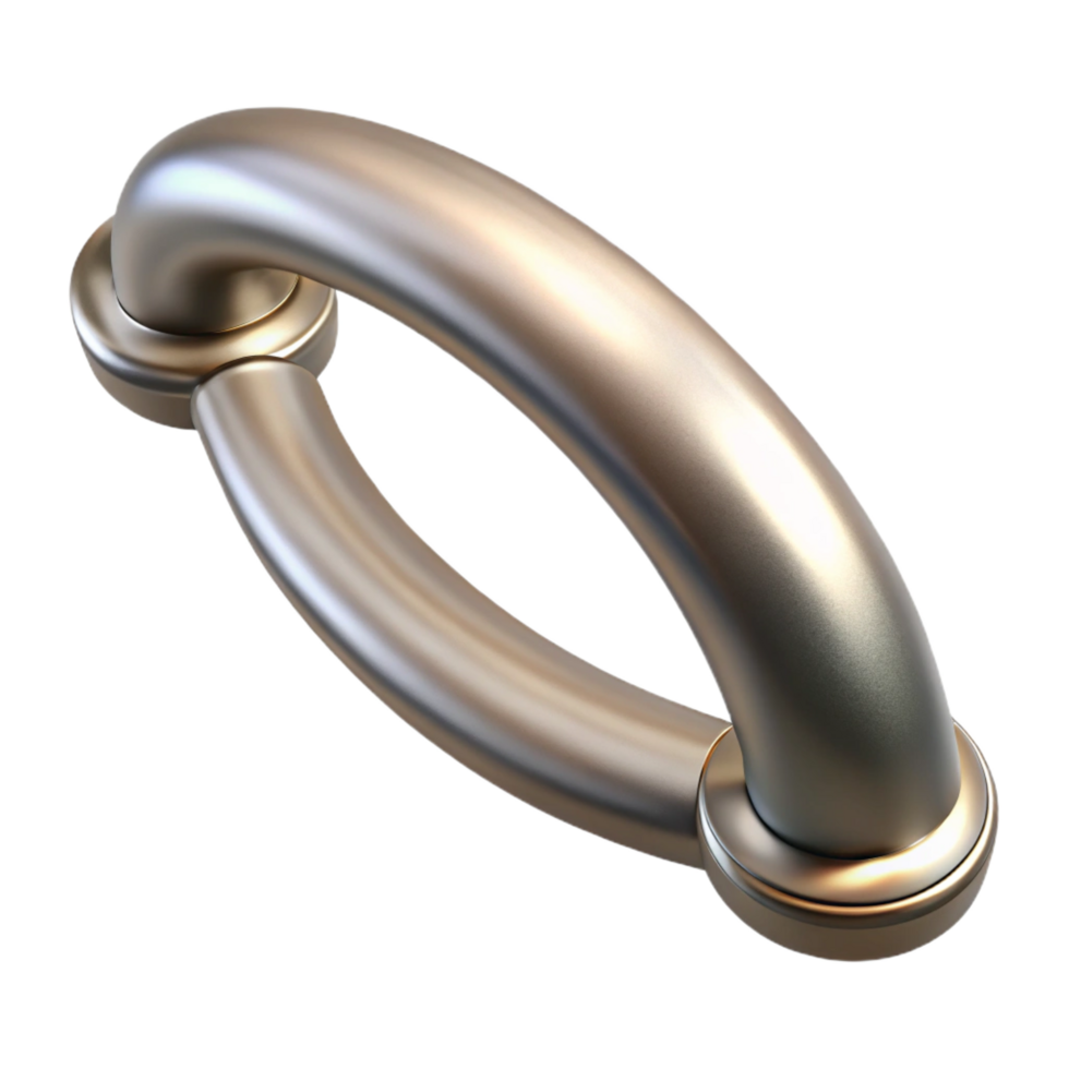 signature rustic Cabinet handle, brushed nickel, NO BACKGROUND with Transparent Background. high quality png