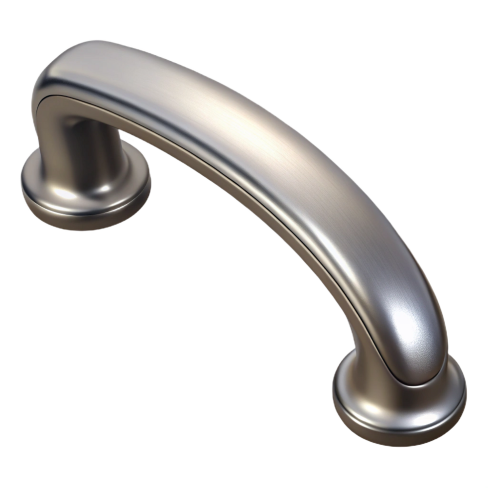 magnificent unforgettable Cabinet handle, brushed nickel, NO BACKGROUND with Transparent Background. png