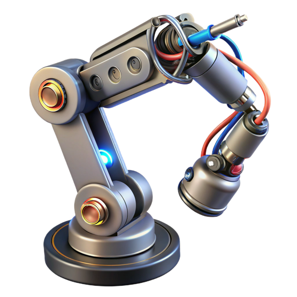 fascinating baroque Cyberpunk robotic arm with intricate wiring NO BACKGROUND with Transparent Background. elite png