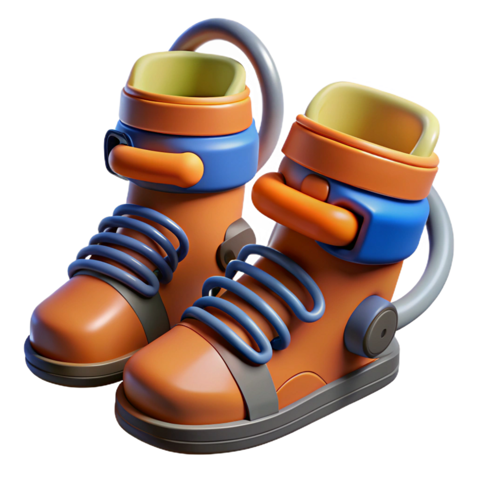 sumptuous harmonious coastal Anti-gravity boots with magnetic coils NO BACKGROUND with Transparent Background. premium png