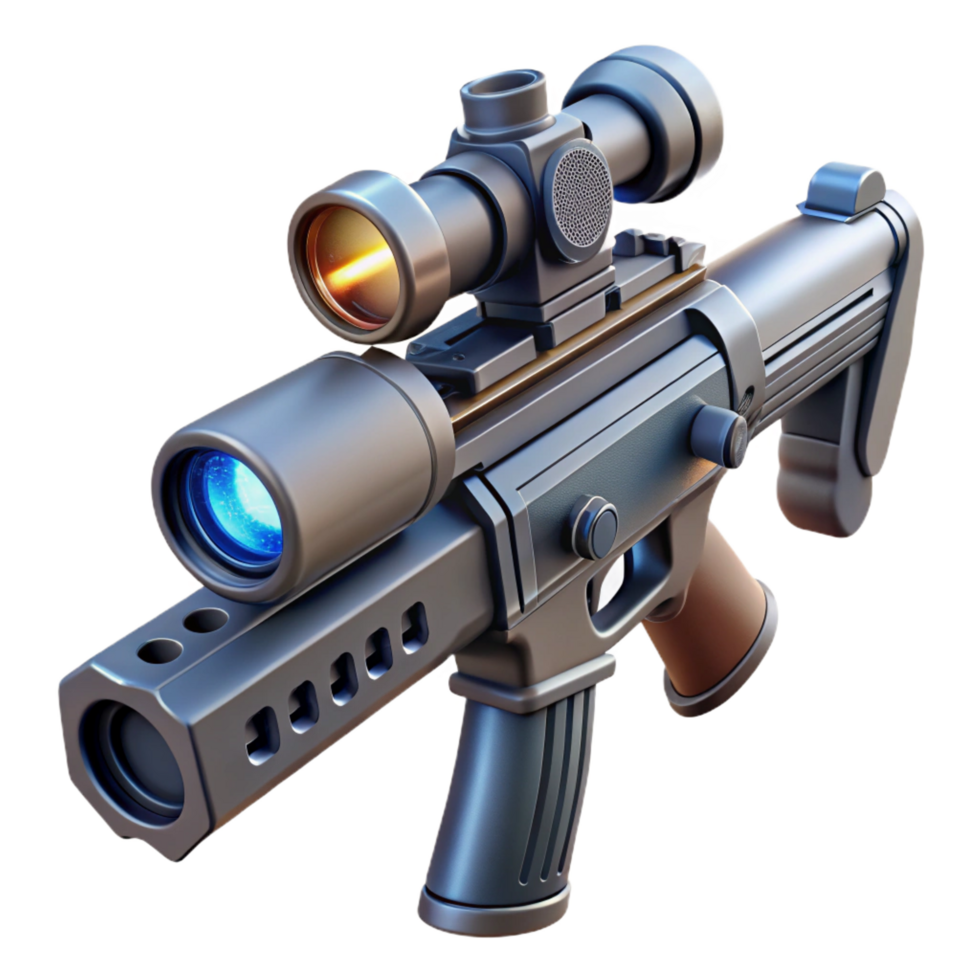 splendid classic Advanced laser rifle with telescopic sight NO BACKGROUND with Transparent Background. precision png