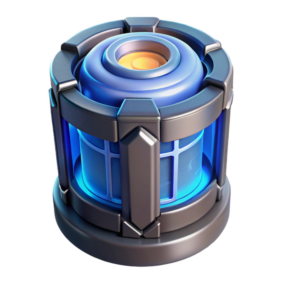 mesmerizing distinguished Advanced power cell with glowing energy core NO BACKGROUND with Transparent Background. png