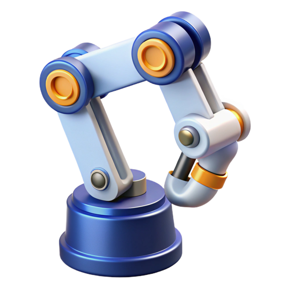 sought-after artistic Advanced robotic arm with multiple joints NO BACKGROUND with Transparent Background. 8K png