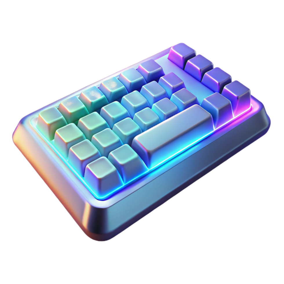 picturesque mysterious victorian Holographic keyboard with projected keys NO BACKGROUND with Transparent Background. perfect clarity png