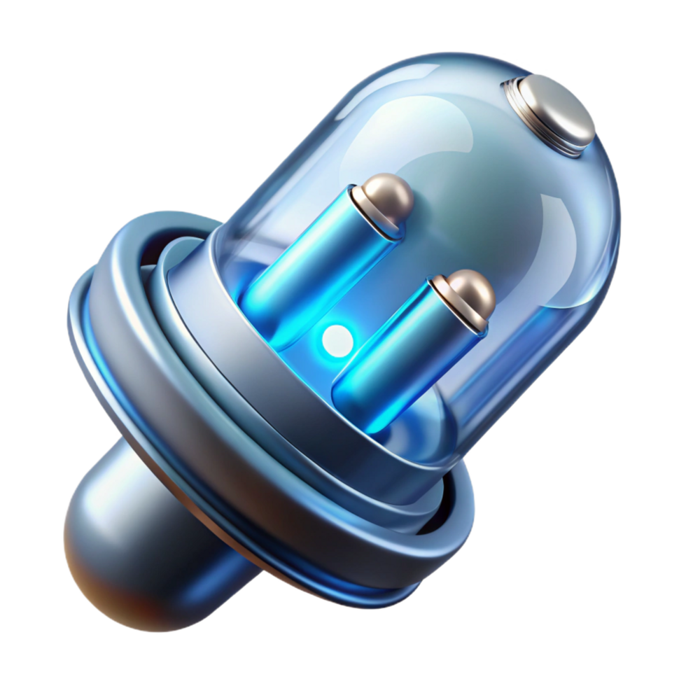 rare retro Advanced medical implant with bioluminescent sensors NO BACKGROUND with Transparent Background. detailed png