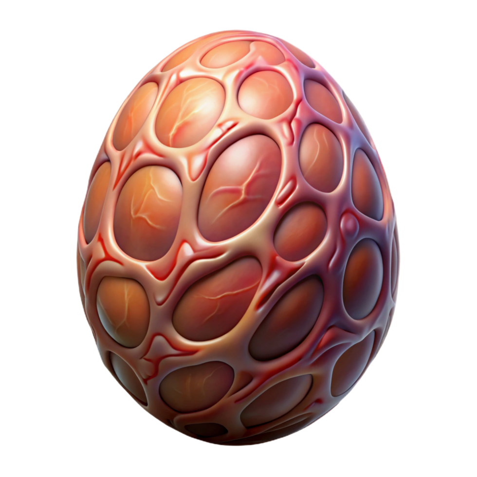 stunning inspired Alien creature egg with pulsating veins NO BACKGROUND with Transparent Background. png