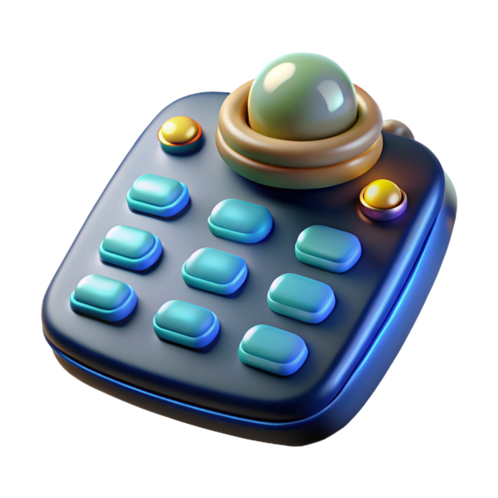 unparalleled industrial Alien data pad with glowing symbols NO BACKGROUND with Transparent Background. sharp png