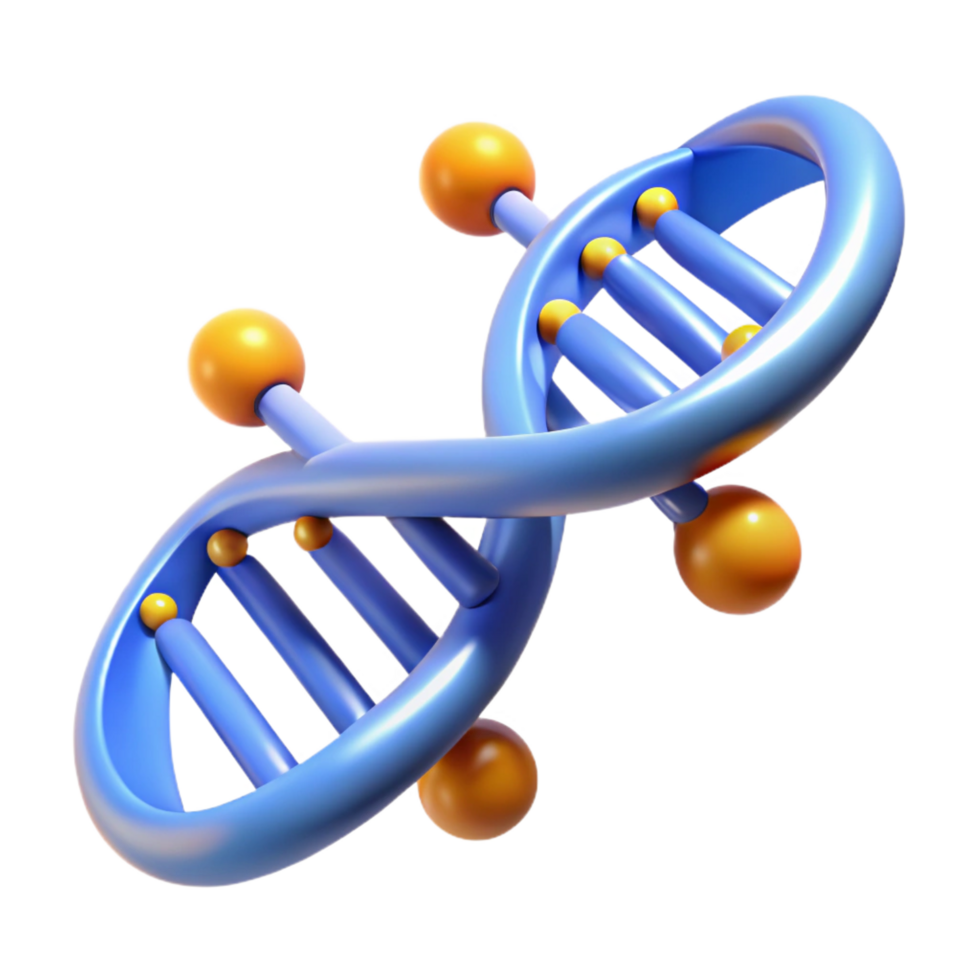 notable tropical Alien DNA strand with glowing nucleotides NO BACKGROUND with Transparent Background. 4K png