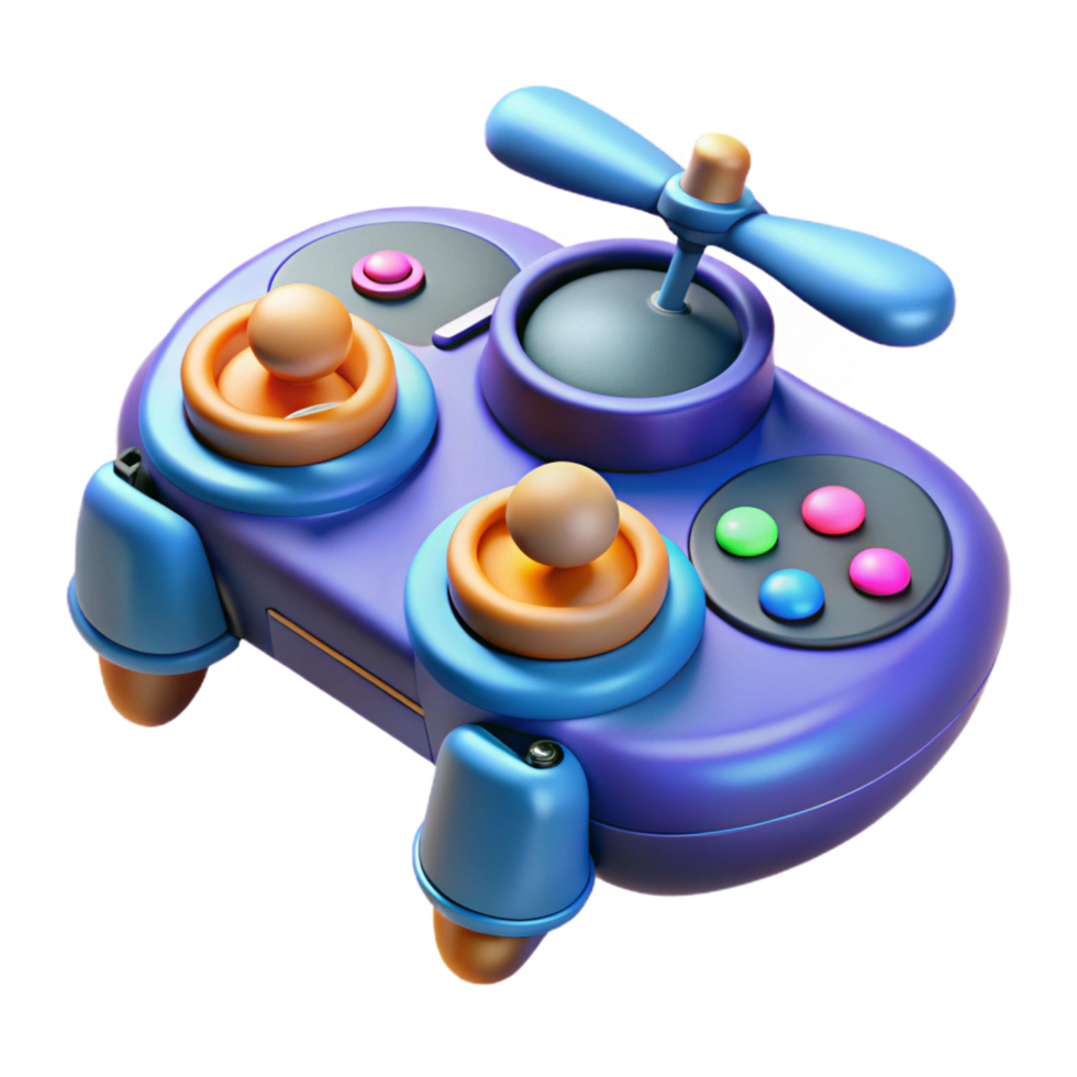 sumptuous standout Futuristic drone controller with joystick and buttons NO BACKGROUND with Transparent Background. png