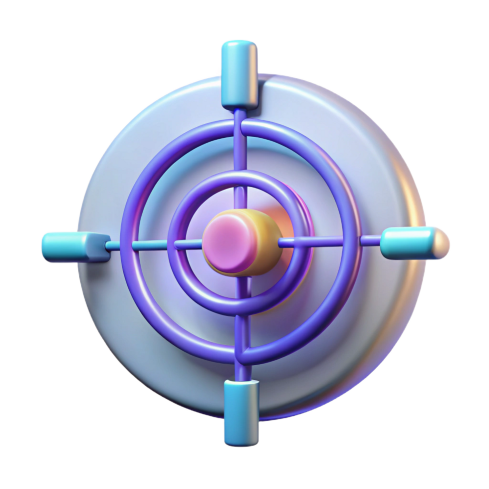 radiant tropical Holographic targeting system with crosshairs and markers NO BACKGROUND with Transparent Background. 8K png