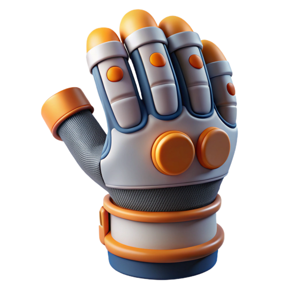 wonderful whimsical organic Advanced spacesuit glove with articulated fingers NO BACKGROUND with Transparent Background. precision png