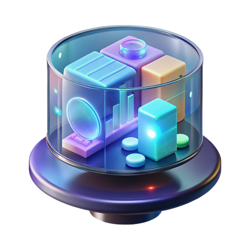 vibrant baroque Advanced holographic display showing complex data NO BACKGROUND with Transparent Background. masterfully captured png