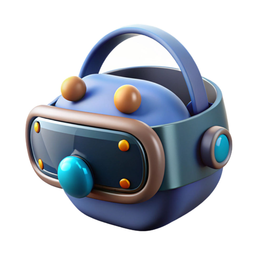 peaceful serene High-tech VR headset with multiple sensors NO BACKGROUND with Transparent Background. artisan png