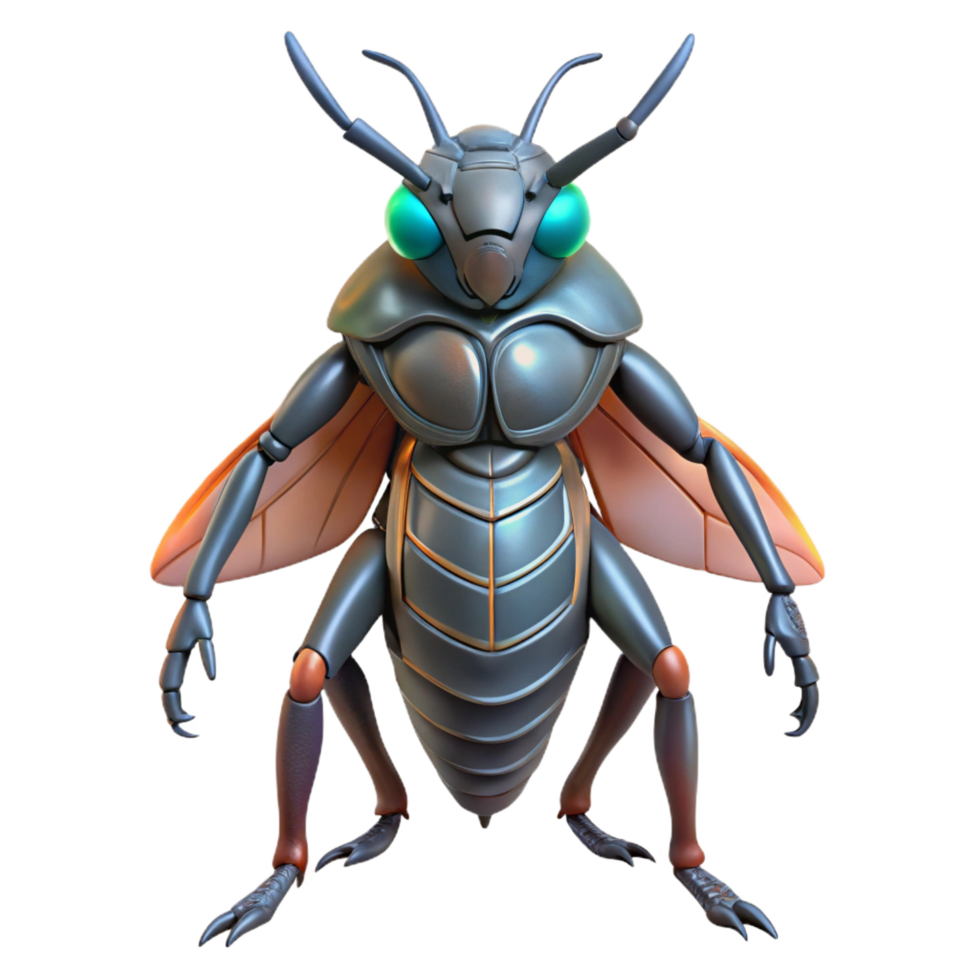 unparalleled bohemian Alien insect with chitinous armor plating NO BACKGROUND with Transparent Background. artisan png