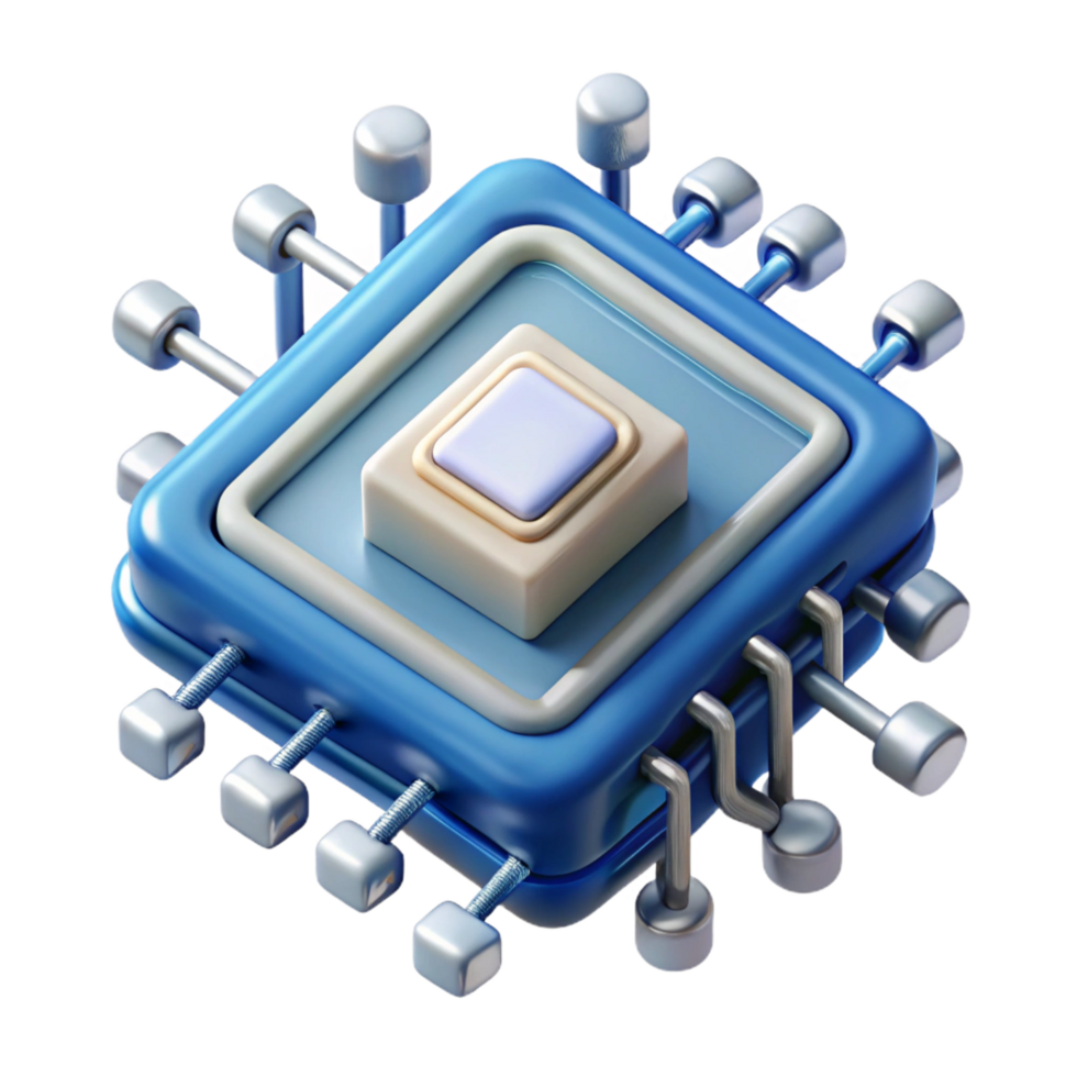 stunning coveted Artificial intelligence computer core with intricate circuitry NO BACKGROUND with Transparent Background. png