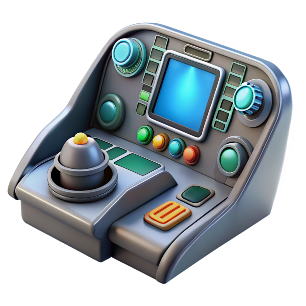 melancholic spectacular Highly detailed spaceship cockpit control panel NO BACKGROUND with Transparent Background. perfect clarity png