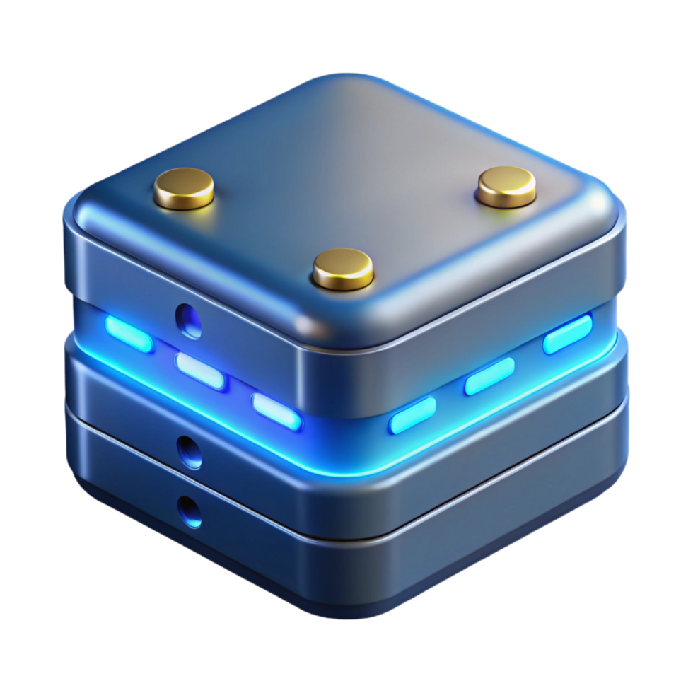 majestic bohemian High-tech data storage device with glowing LEDs NO BACKGROUND with Transparent Background. top-tier png