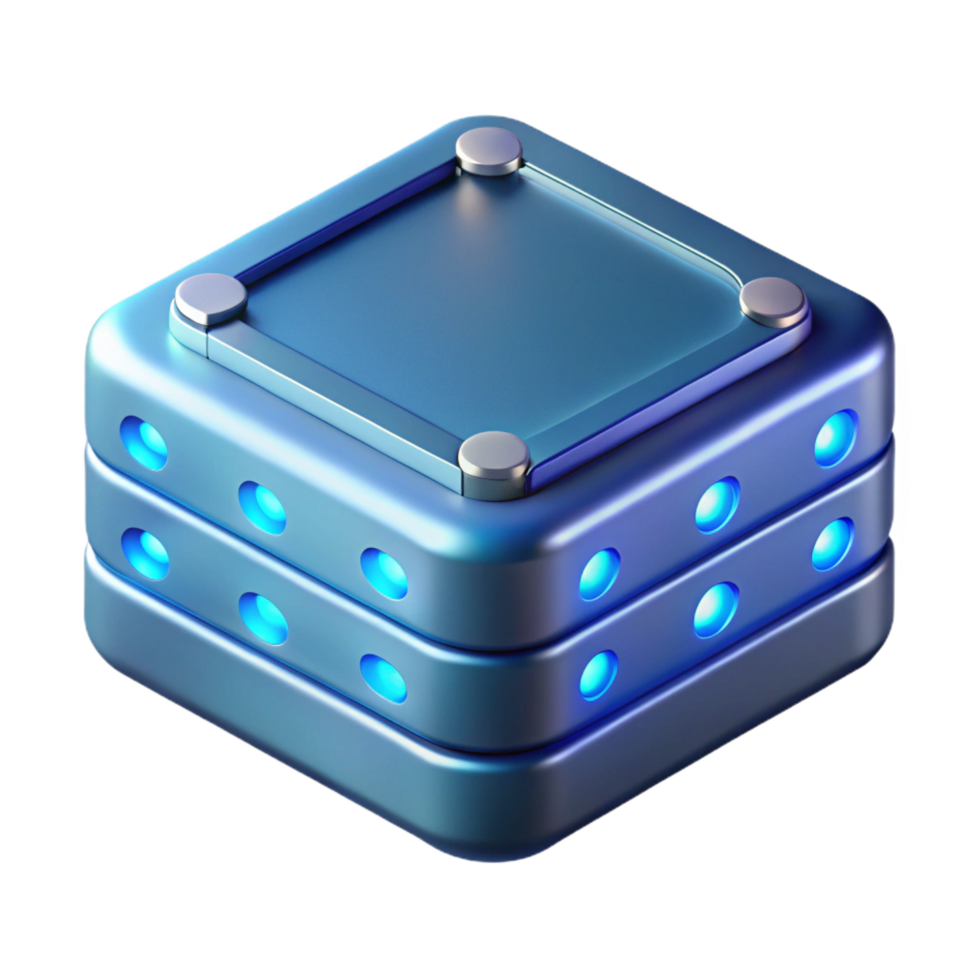 serene rustic High-tech data storage device with glowing LEDs NO BACKGROUND with Transparent Background. top-tier png
