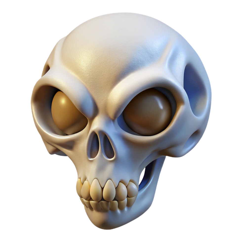 unforgettable urban Alien skull with intricate bone structure NO BACKGROUND with Transparent Background. flawless png