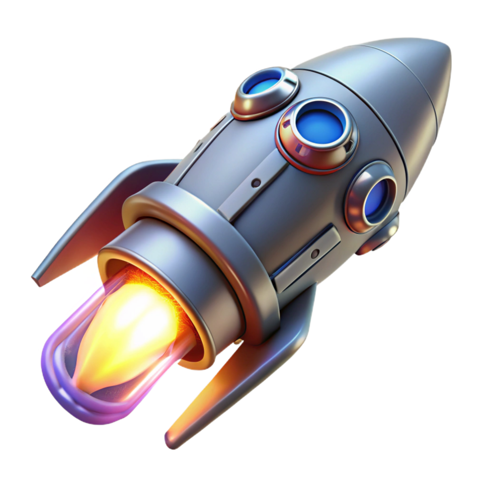 melancholic exquisite Highly detailed spaceship thruster with glowing exhaust NO BACKGROUND with Transparent Background. impeccable png