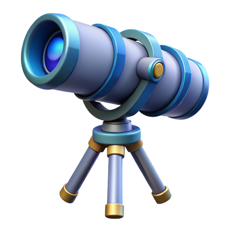 memorable abstract High-tech telescope with advanced sensors NO BACKGROUND with Transparent Background. 4K png
