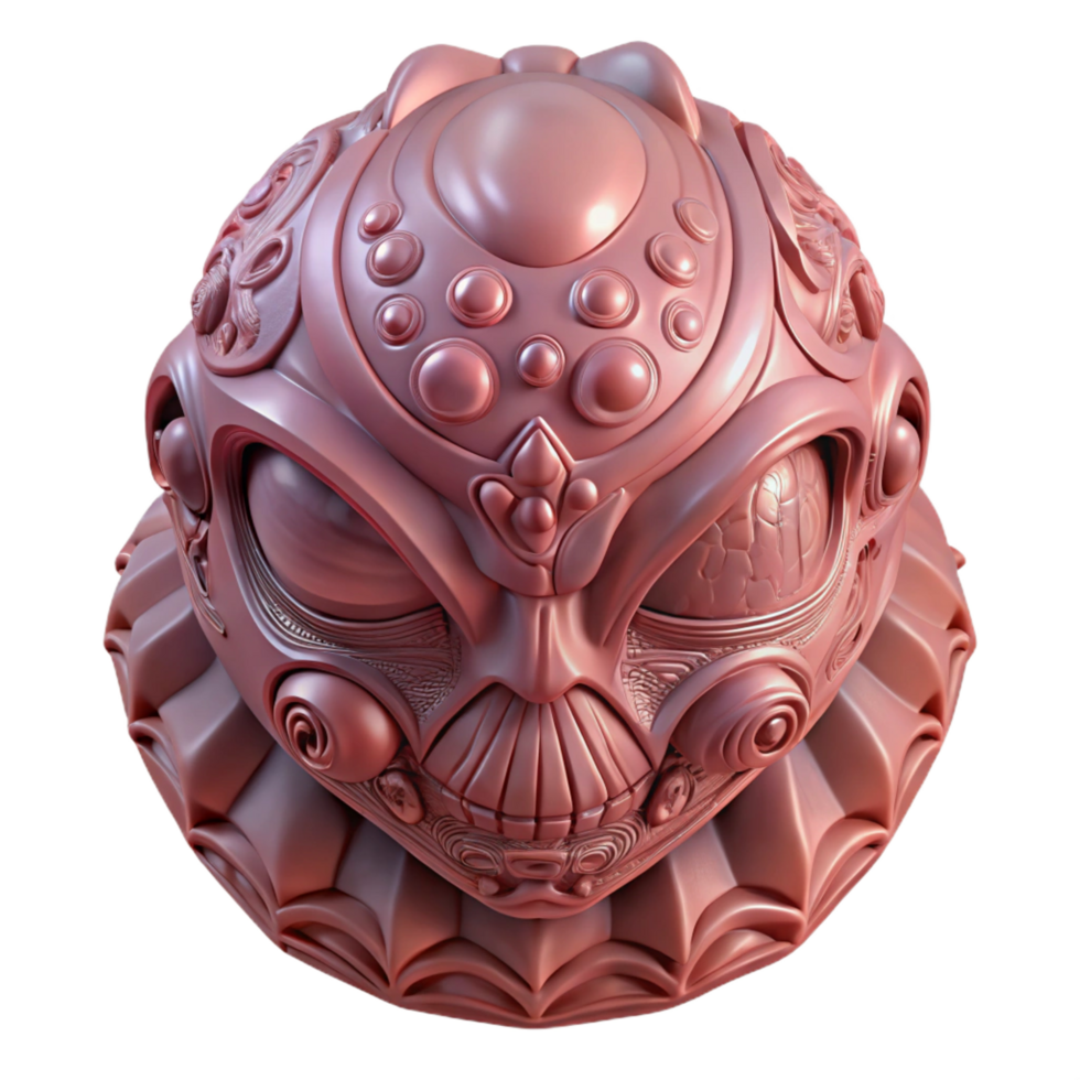 fascinating minimalist Alien artifact with intricate carvings NO BACKGROUND with Transparent Background. high quality png
