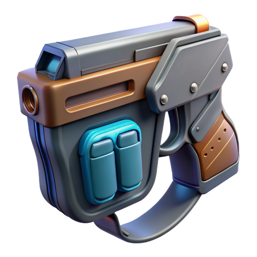 picturesque whimsical abstract Futuristic weapon holster with magnetic locking mechanism NO BACKGROUND with Transparent Background. flawless png