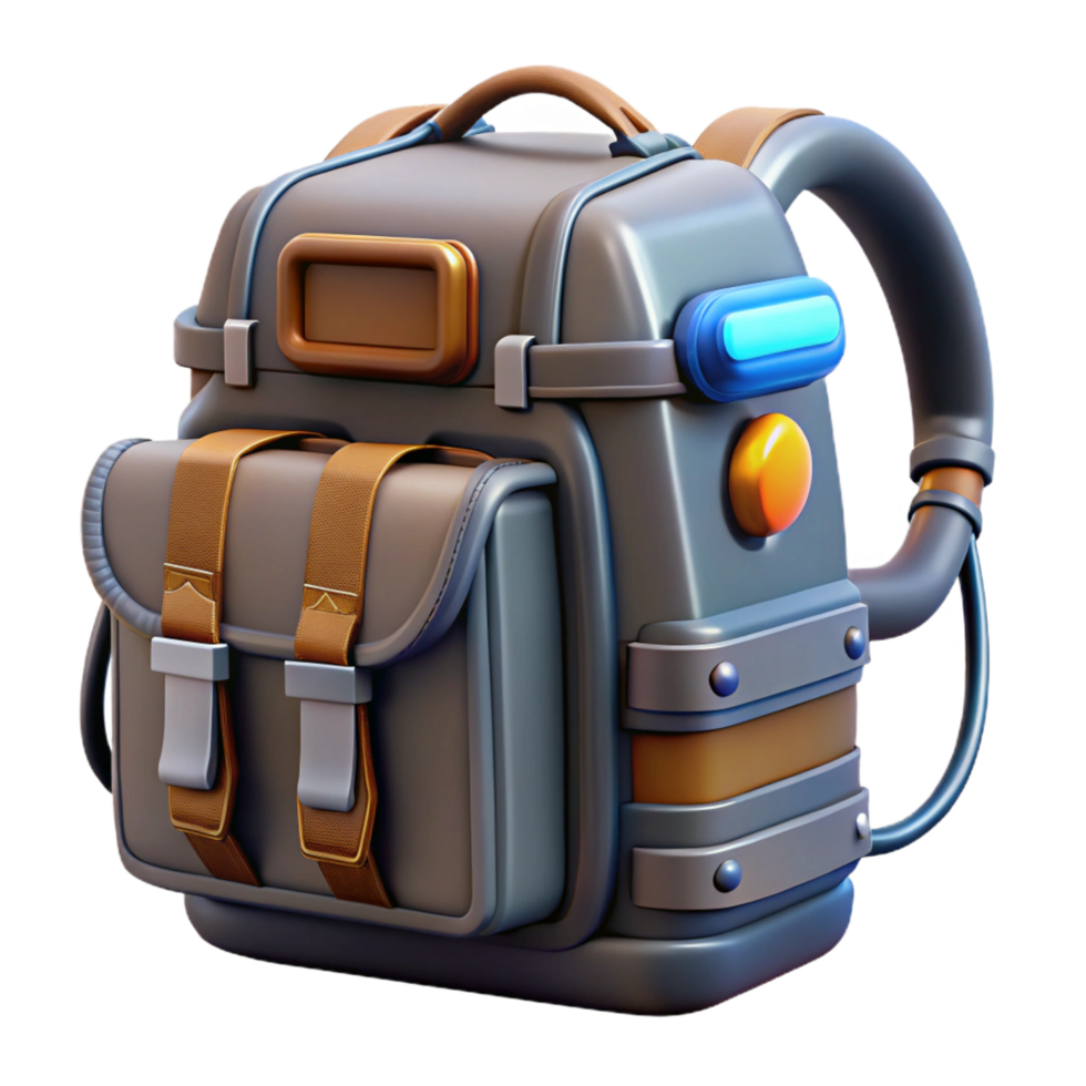 apaixonado hipnotizante cyberpunk mochila com integrado poder fonte não fundo com transparente fundo. refinado png