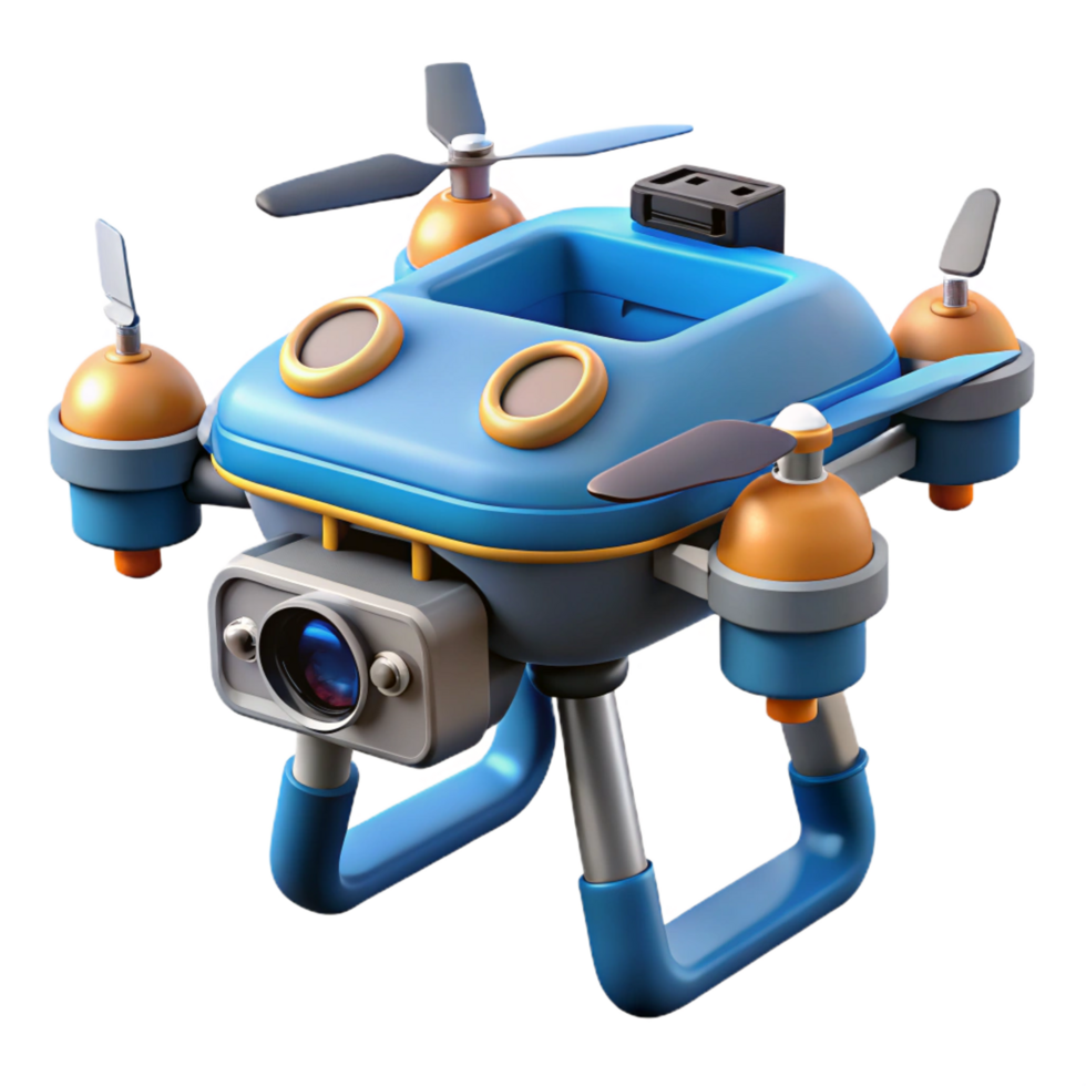 quintessential surreal Robotic exploration drone with terrain analysis sensors NO BACKGROUND with Transparent Background. 4K png