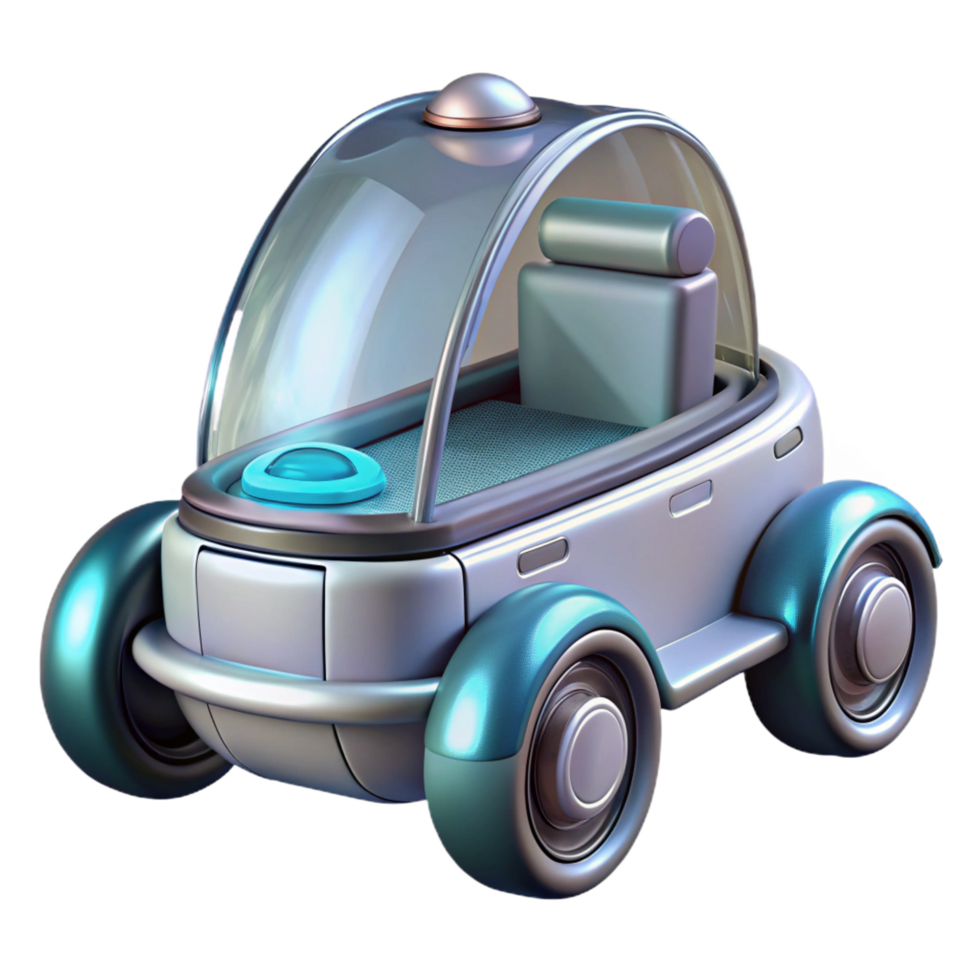 splendid passionate art deco Futuristic personal transporter with anti-gravity technology NO BACKGROUND with Transparent Background. expertly shot png