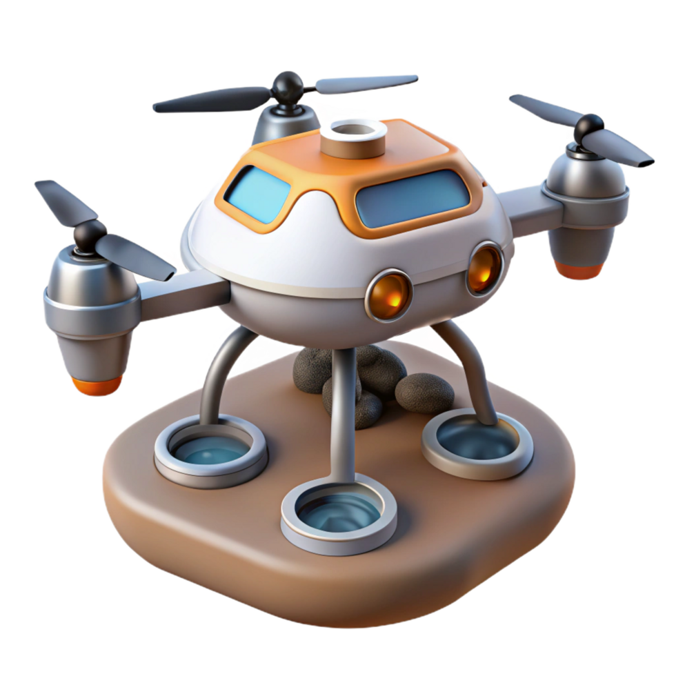 pristine unparalleled Robotic exploration drone with terrain analysis sensors NO BACKGROUND with Transparent Background. png