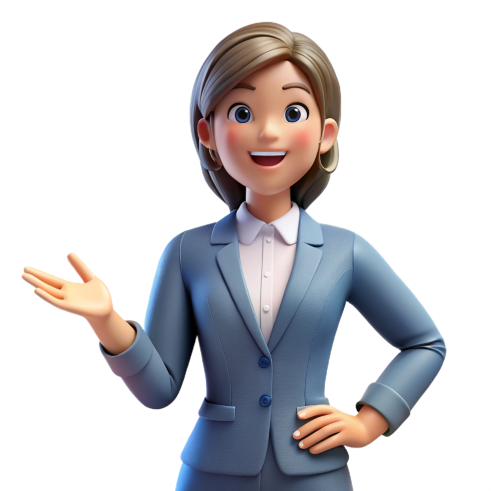 magnificent avant-garde Smiling businesswoman in a pantsuit. NO BACKGROUND with Transparent Background. premium png