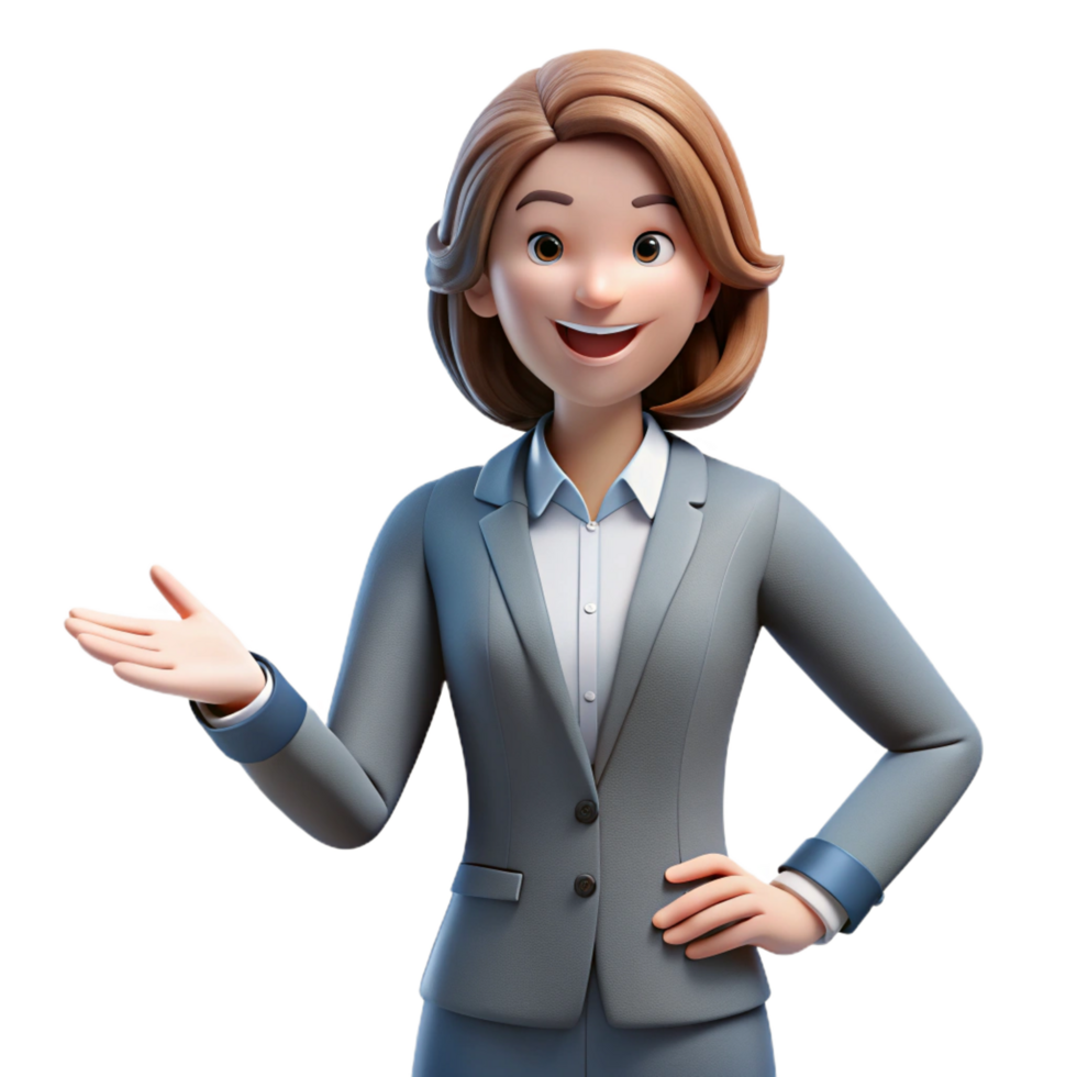 intense extraordinary Smiling businesswoman in a pantsuit. NO BACKGROUND with Transparent Background. flawless png
