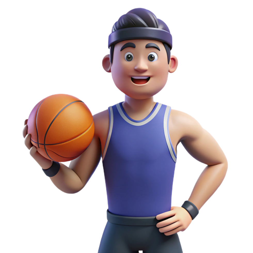 intense spectacular Athlete holding a basketball. NO BACKGROUND with Transparent Background. detailed png