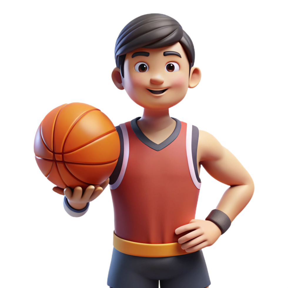 harmonious hypnotic Athlete holding a basketball. NO BACKGROUND with Transparent Background. perfect clarity png