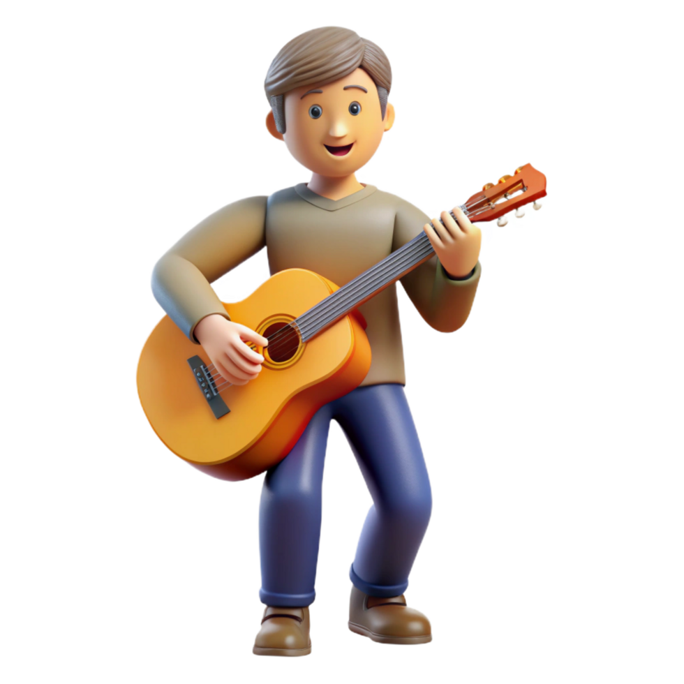 pristine victorian Musician playing a guitar. NO BACKGROUND with Transparent Background. elite png