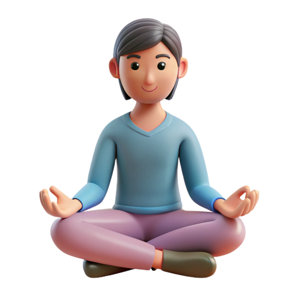 passionate wonderful Person meditating in lotus position. NO BACKGROUND with Transparent Background. fine detail png