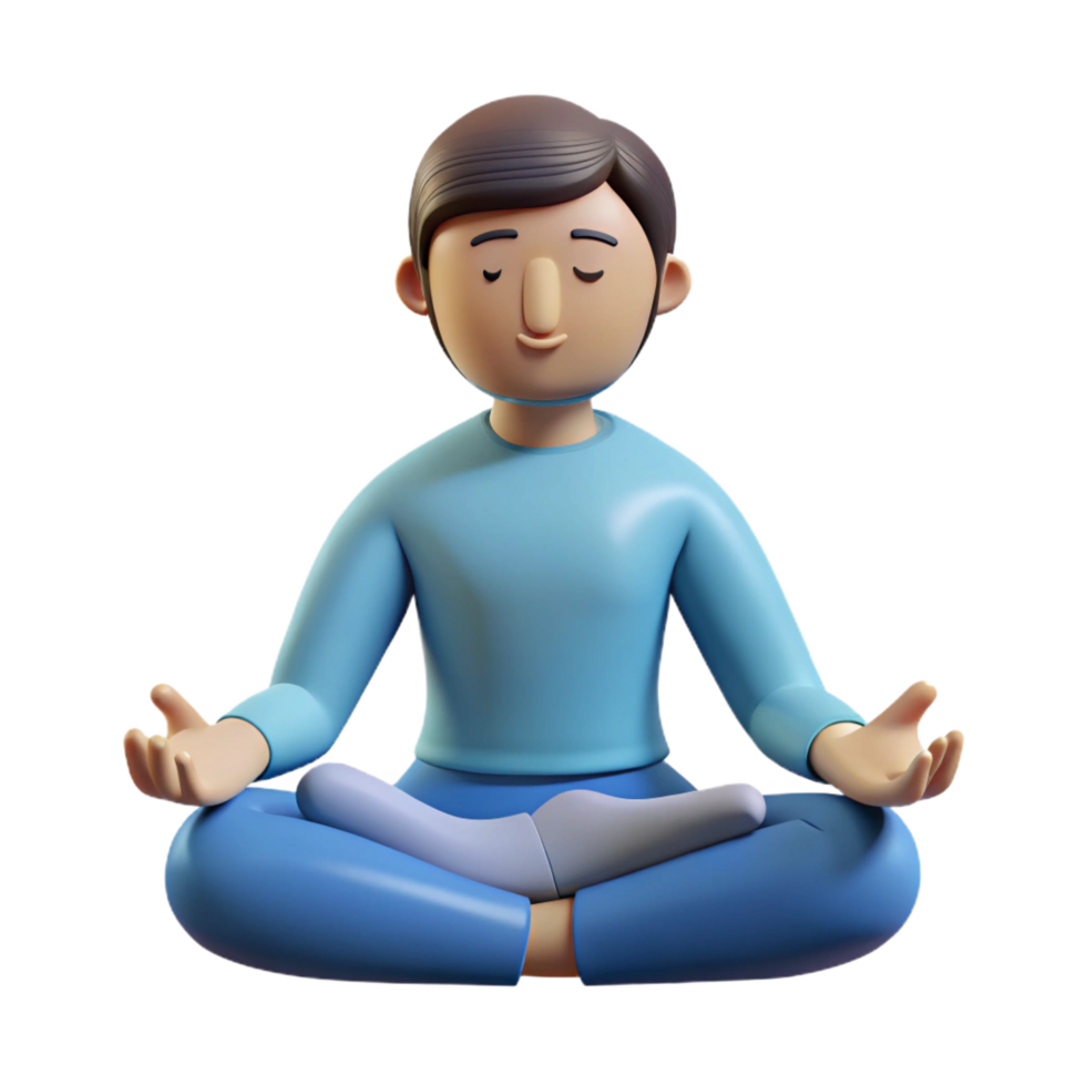 tranquil glorious Person meditating in lotus position. NO BACKGROUND with Transparent Background. sharp png