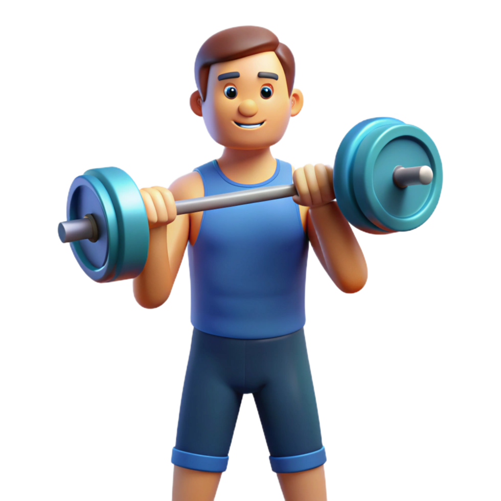 memorable geometric Man lifting weights. NO BACKGROUND with Transparent Background. exclusive png